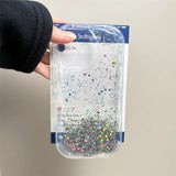 Glitter Wavy Lines Phone Case For iPhone 16 15 14 13 12 Pro Max Bumper Transparent Cases Cover