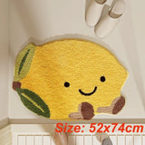 Tufting Fruit Bathroom Mat Soft Apple Orange Banana Lemon Carpet Bathmat Bedroom Rug Floor Pad Doormat Aesthetic Home Decor