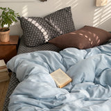 New literary and retro floral super soft wrinkled yarn printing four-piece set, three-piece set for student dormitory