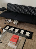 Long Tufting Geometric Bedside Rug Soft Mat Corridor Carpet Kids Bedroom Floor Foot Pad Aesthetic Home Room Winter Warm Decor