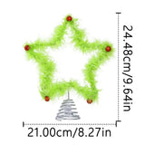 Furry Christmas Tree Topper Creative Design Ornaments Holiday Tree Topper Light-Up Hollow Out Christmas Tree Decorations