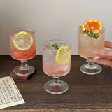 Retro Relief Sculpture Patterned Wine Glass Goblet Drink Fruit Juice Small Size Cups Thick Glass Home Kitchen Bar Supplies