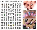 3D Luminous Nail Stickers Decals Black White Spider Web Skull Alien Planet Glow In The Dark Halloween Manicure Foils Tattoo Tips