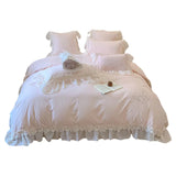 4Pcs Korean Princess Style  Pure Cotton 100% Bedding Set Quilt Cover 200x230 Sheet For Bed And Pillowcases  Sheet Four Seasons