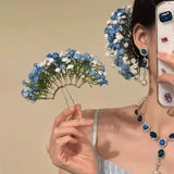 Gypsy Simulated Flower Bouquet Hair Clip High End Exquisite Hair Jewelry