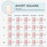 10pcs Handmade Press on Nails Cool Nude French Check Full Coverage Nail Tips for Women&Girls Detachable Wearable False Nail