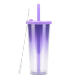 700ml,Double-Layer Straw Cup/MUG,Drinkware,Environmentally Friendly Plastic,Large Diameter,Transparent Milk Tea Cup,Holiday Gift