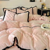 Winter Warm Bedding Set Flannel Duvet Cover for Home Thicken Velvet Queen King Size Luxury Bedroom Decor Quilt Cover Pillowcase