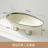 Modern Creative Hand Crafted Ceramic Three Legged High Legged Fruit Tray for Home, Living Room, Tabletop, Fruit Tray, Candy Tray