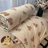 Summer Cool Quilt Comforter Ins Soft Glutinous Wrinkled Yarn  Cartoon Fun Washable Quilt Air Conditioning Quilt