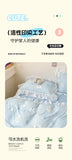 French Princess Lace Ruffles Bedding Set Washed Cotton Skin-friendly Duvet Cover Set with Sheet Soft Printed Flowers Quilt Cover