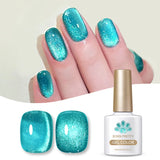 Green Guava Gel Nail Polish Cat Magnetic Light 10ml Sparkling Glass Bead Soak Off UV LED Varnish Salon Maniucre