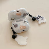Cartoon Lovely Black White Cat Smooth Silicone Protection Case for AirPods Pro 2 for AirPods 1 2 3 4 Headset Cover Cute Pendant