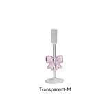 1Pc Original Design Bow Tall Glass Candle Holder, Exquisite and High-Looking Bow Candle Holder, Aromatherapy Candle Holder, Suitable for Wedding Banquet Party Candle Holder, Home Decoration Ornaments Candle Candle Candle Hold