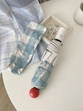 Fashion Red Ball Simple Grid Sun Umbrellas Un Protection UV Protection Foldable Umbrella Women Dual-purpose Automatic Umbrella