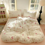 Girls Strawberry Bedding Sets 2026 New Queen Size Bed Sheet Set Duvet Cover Set With Pillowcase No Filling