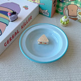 6.2 Inch Ceramic Plate Round Korean Style Ins Household Food Container Fruit Salad Dessert Breakfast Plates Kitchen Dishes Gifts