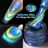 10ml Pink Gold Water Light Cat Magnetic Gel Polish HEMA TPO FREE Aurora Glitter Crystal Soak Off UV Varnish Manicure