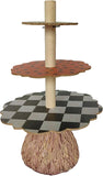 Halloween Cupcake Stand 3-Tier Witch Broom Stick Shape Snack Cake Stand Wooden Halloween Decorations Tray Holiday Party Supplies