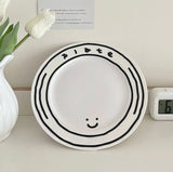 Ceramic Tableware Graffiti Cup Bowl Plate Tableware Home Coffee Shop Milk Cup Hand-painted Cup Kitchen Utensils Breakfast Set