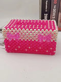 Bead String Pearl Bow Tissue Boxes Originality Manual Toilet Paper Storage Box Hotel Home Shower Room Desktop Tissue Box