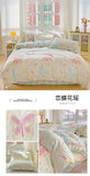 100% Cotton Skin-friendly Four Piece Set Soft Duvet Cover Set Single Couple Flower Printed Comforter Bedding Set for Adults Kids