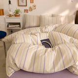 New All-cotton Class A Striped Washed Cotton Quilt Cover Skin-friendly and Comfortable Bedding Covers 160X210 220X240