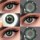 14.20mm 6-Month Disposable Colored Contact Lenses Blue/Brown/Grey 1 Pair Cosmetic Contacts for Daily Wear & Makeup
