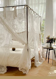 Romantic Lace Princess Palace Mosquito Net Without Frame Romantic Three-door White Bed Curtain Home Decor No Bracket 150*200cm