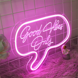 Good Vibes Only Neon Sign Engraving LED Light Custom Neon Signs Home Room Wall Decor Sign Custom Home Decor Bed room Bar Neon