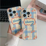 Cartoon Cherry Phone Case For iPhone 16 15 14 13 12 Pro Max Shockproof Soft Clear Cover Funda