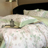 Luxury Digital Printing Flowers and Plants Bedding Set Lyocell Eucalyptus Fiber Soft Silky Duvet Cover Bed Sheet Pillowcase 4Pcs