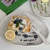 Korean Style Decorative Plate Irregular Design Ceramic Dinner Plates Plates Ceramic Dessert Plate Breakfast bowl French Letter