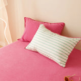 Bedding Set INS Girls Striped Soft Washed Cotton Bed Sheet Queen King Size Duvet Set  Comforter Set Pillowcase Bed Linens