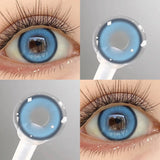 2Pcs 6 Months Purple Cosplay Contact Lenses 14.5mm Big Diameter Anime Colored Pupils Soft Eye Lenses