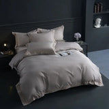 4/6Pcs Luxury 1000TC Egyptian Cotton Bedding Set Solid Color Soft Silky Duvet Cover Set Quilted Bedspread Bed Sheet Pillowcases