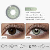 14.20mm Brown Colored Contact Lenses 6-Month Use Soft Limbal Ring Brown Blue Natural Lens For Daily Wear with Free Len