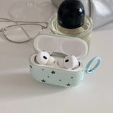 Mint Green Star Silicone Earphone Case For Apple AirPods 4 Protection Cover With Keychain For AirPods 1 2 3 Pro 2 Cover Coque