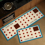 Checkerboard Plaid Kitchen Floor Mat Non-slip Long Strip Runner Rugs Oil-proof Waterproof Wipeable Washable Carpet Tapis Cuisine