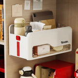 Foldable Desk Organizer No Drill Wall Mount Hanging Storage Box Space Saving Rack for Home Living Room Bedside Office Stationery