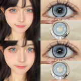 1 Pair High Quality Blue Lenses Colorld Contact Lenses with Degree 0.00 to- 8.00 Cosmetic Natural Eye Contacts Lenses