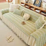 Elegant Solid Sofa Towel with Skirt Edge High-Quality All-Cover Easy-Care Dust Cover Four Seasons Home Textiles for Living Room