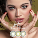 Eyes Color Contacts Colored Contact Lenses Lens Small Pupil Beauty 3 Tones Green 14.2mm 2Pcs 6 Months Half Year Use