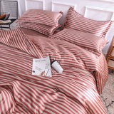 Bed Linen Silky Duvet Cover220x240 Stripe Queen Size 1PCS Quilt Cover Bedding covers Fashion Home Textile Nordic sling