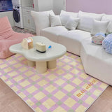 Carpet for Living Room Cute Plaid Home Decoration Large Area IG Coffee Tables Bedroom Plush Mat Cloakroom Fluffy Rug