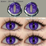 Colored Contact Lenses 2pcs Purple Contact Lenses Anime Cosplay Contact Eye Lenses Halloween Beauty Makeup Color Lens
