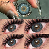 1 Pair Siri Series Colored Contact Lenses Natural Brown Pupils Eyes Contact lenses Green Soft Contacts 14.20mm