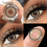 1Pair Colorful Contact Lenses Fashion Beautiful Colorcon Eyes Lenses Cosmetics Gray Lens Brown Contacts Lens Eye Yearly