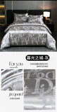 Luxury Satin Jacquard Duvet Cover Set Nordic Double Bed Quilt Cover Bedding Set Adlut Pillowcases Sheet Queen King Home Textiles