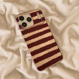 Cute Korean Mushroom Bracket Striped Pattern Phone Case for iPhone 17 16 15 14 Pro Max Shockproof Protective Back Cover